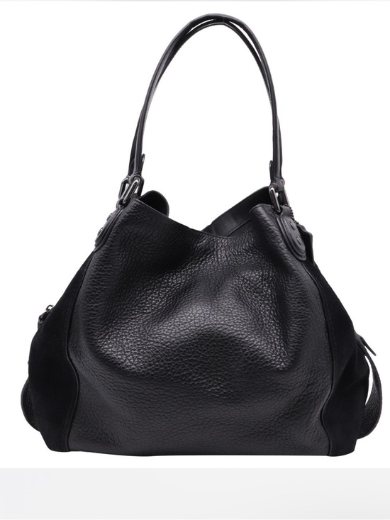 Coach Handbags - Coach Edie 42 Black Leather Shoulder Bag - mixed leather EUC